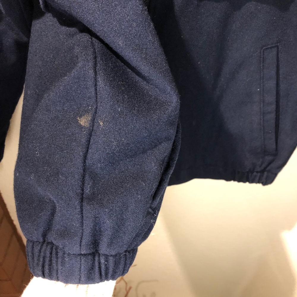 Pendleton Navy Paneled Wool Zip Up Coat Size M - image 7